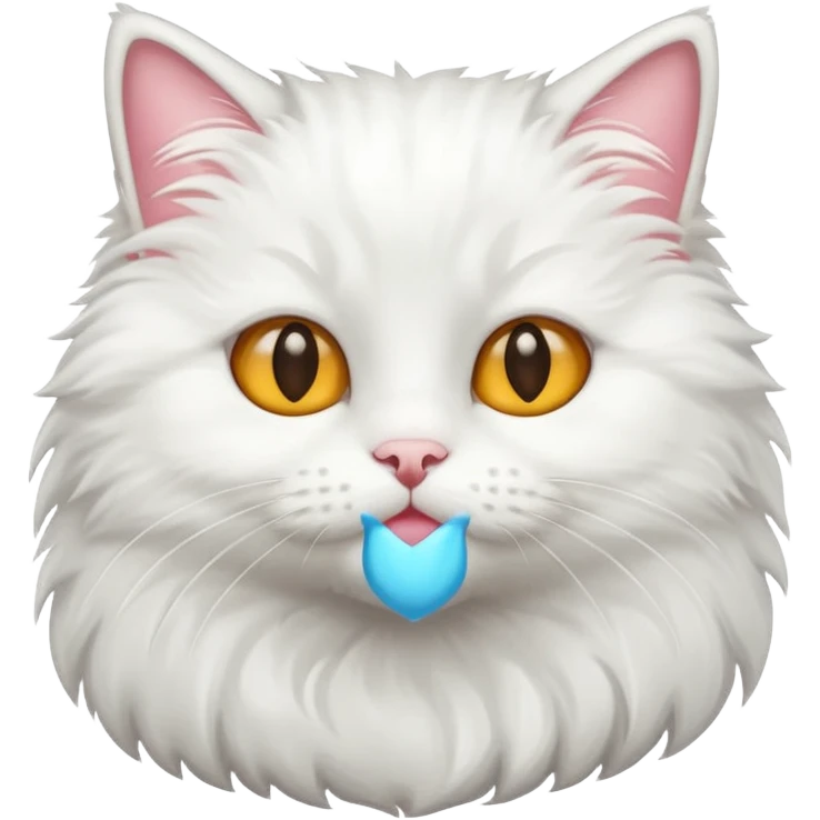 A cute white fluffy cat emoji