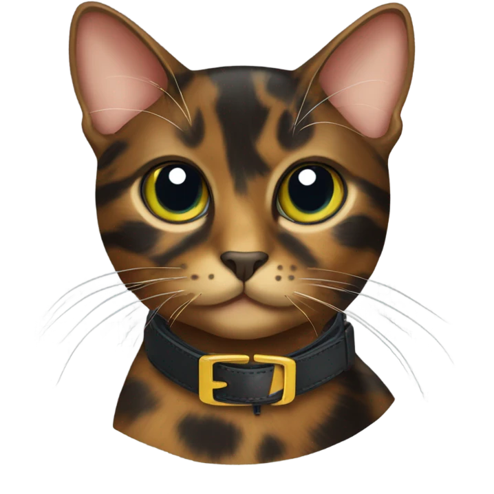 tortoiseshell cat with cat collar  emoji