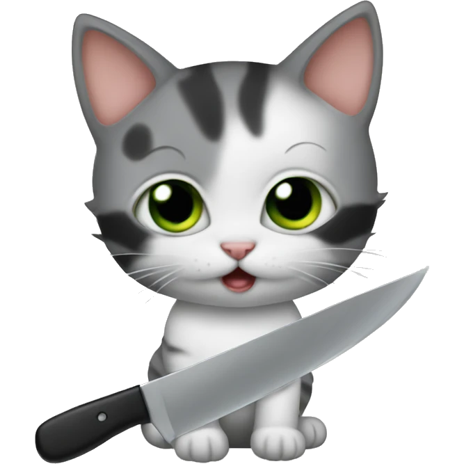 kitten with a knife emoji