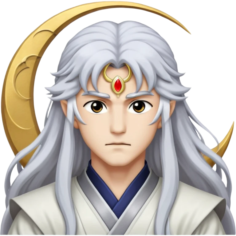 Sesshomaru with crescent moon on forehead emoji