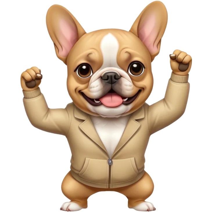 French bulldog dabbing emoji