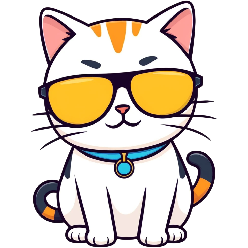 Cat with sunglasses emoji