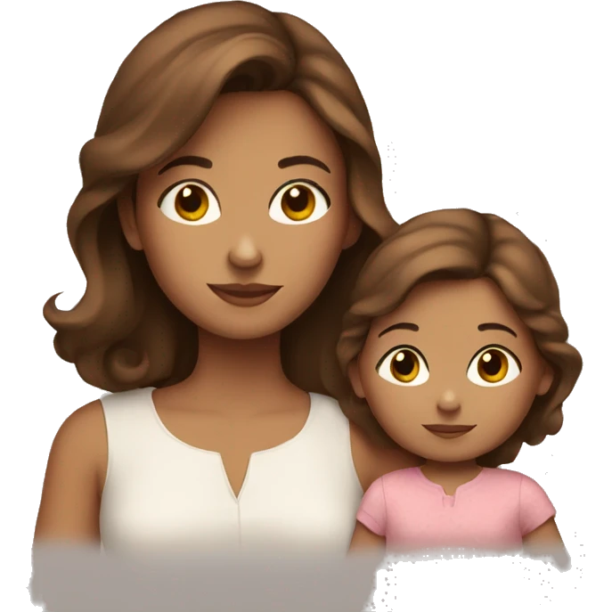 Brown hair Girl with baby emoji