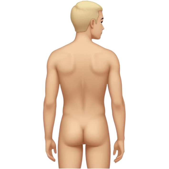 Man nude full body uncovered back emoji