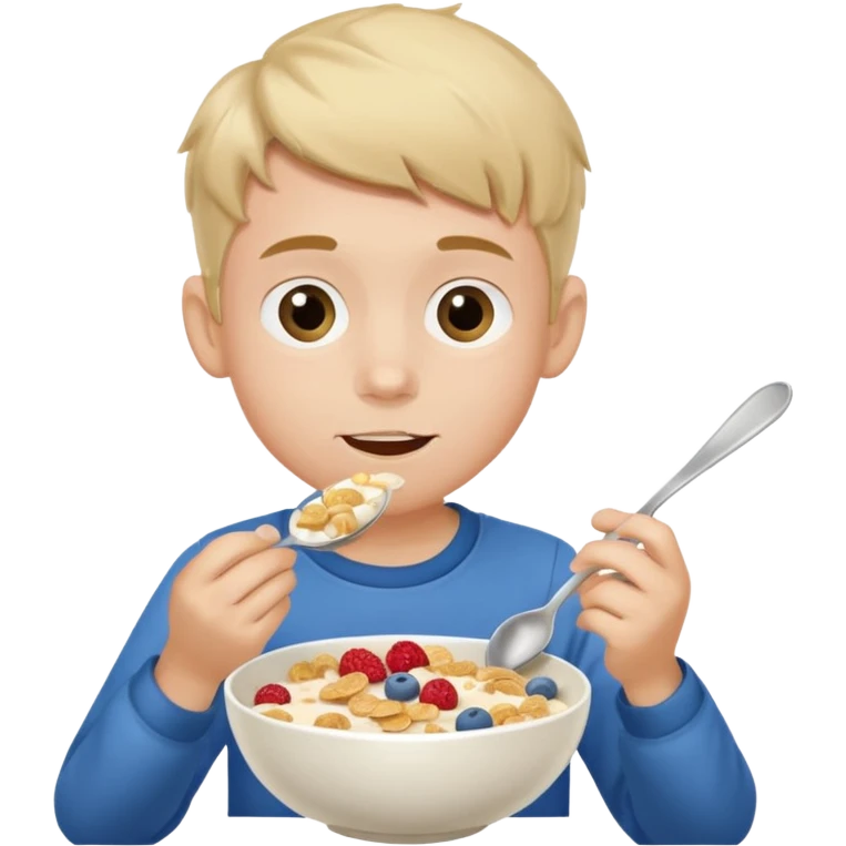 boy eating from bowl emoji