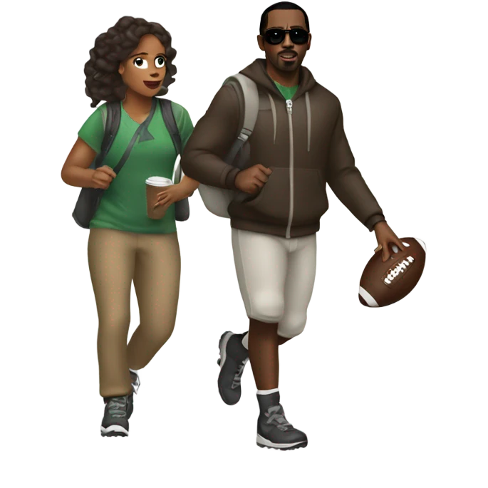 P Diddy hiking a football  emoji
