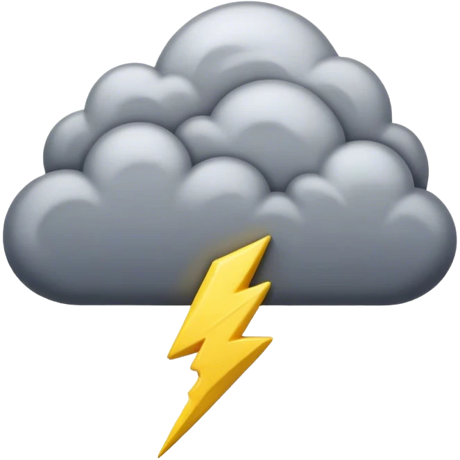 Cinematic Realistic Thunderstorm Emoji, Dark and dramatic, with swirling gray clouds illuminated by occasional flashes of lightning. The air crackles with energy as the storm builds, while heavy rain cascades down in sheets. Soft glowing outline, capturing the essence of power, intensity, and natural fury in a breathtaking thunderstorm! emoji
