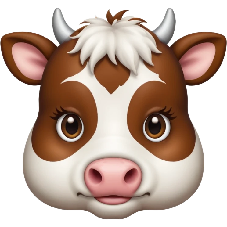 simple cute cow face, animal eyes, not person eyes emoji