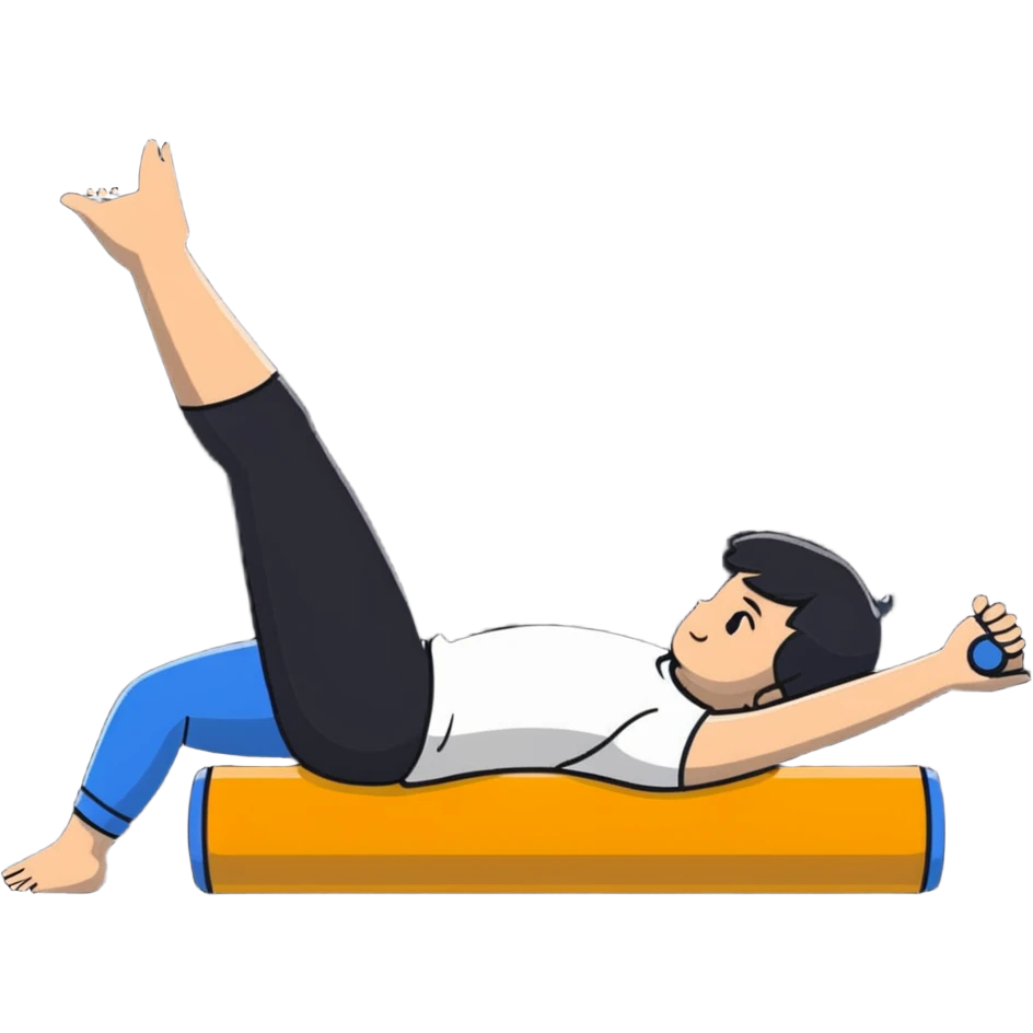 A session on a foam roller. emoji