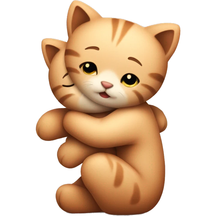 kitty hug teddybear emoji