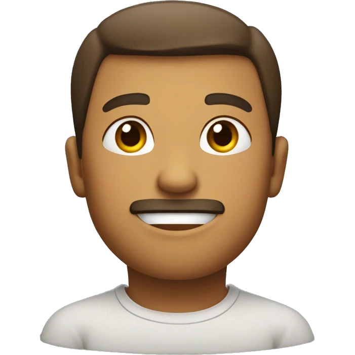 Crossed arms under the face, smiling, furrowed brows, slightly raised face emoji