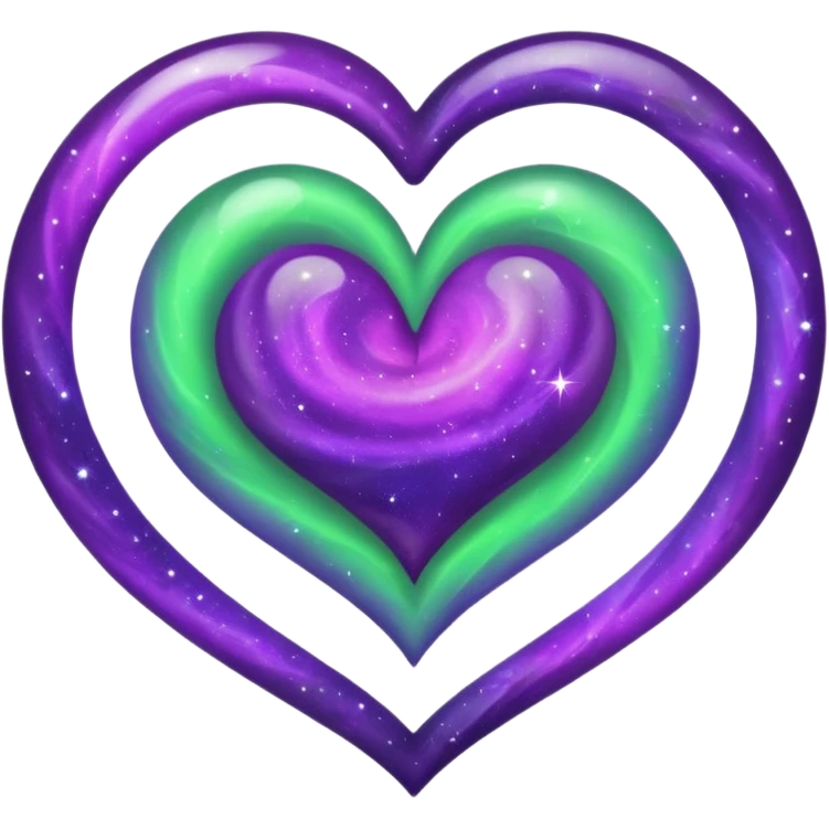 green and purple galaxy heart emoji
