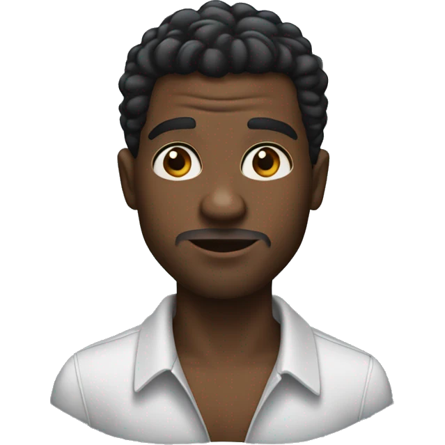 A black guy with a low cut emoji