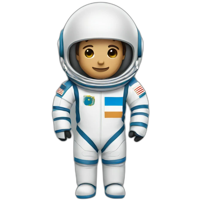 head of an astronaut with olive skin color with argentina flag and the suit emoji