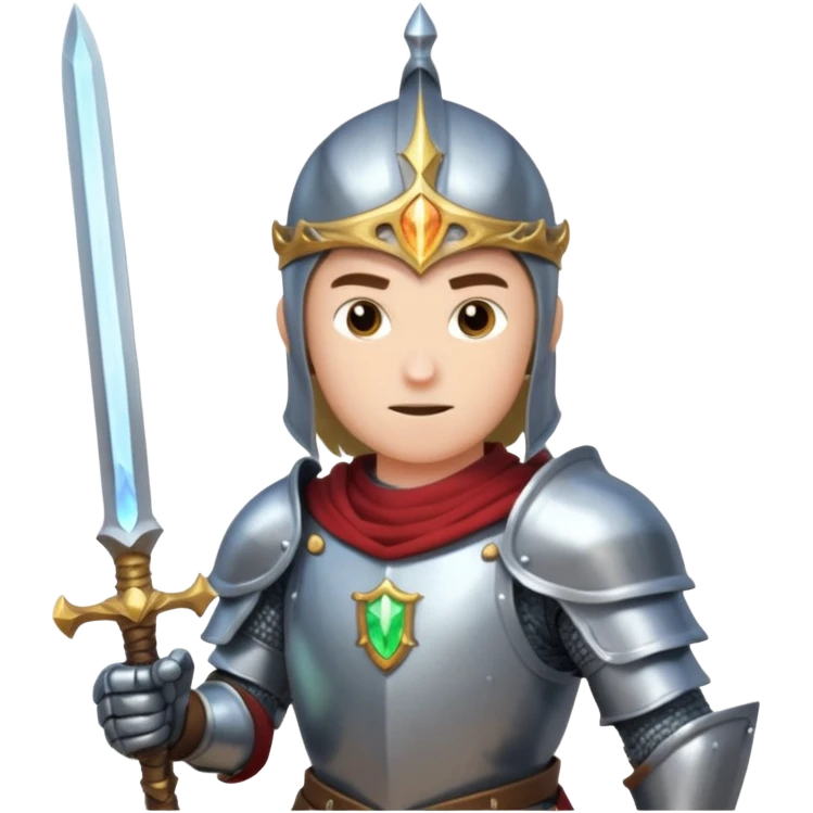 Battle mage: a knight in armor wielding both sword and magic emoji