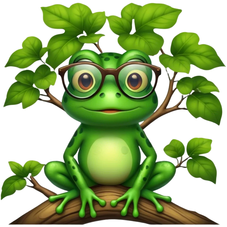 I want a frog with glasses in a tree emoji