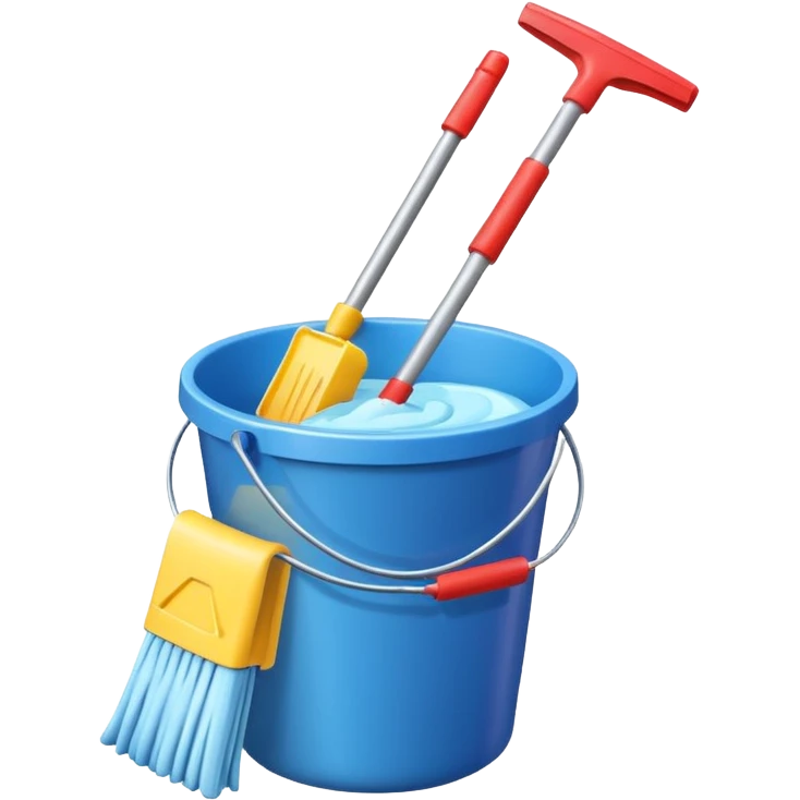 one bucket with cleaning equipment emoji