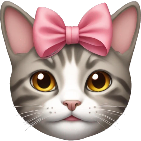 Cat with a bow on its head emoji