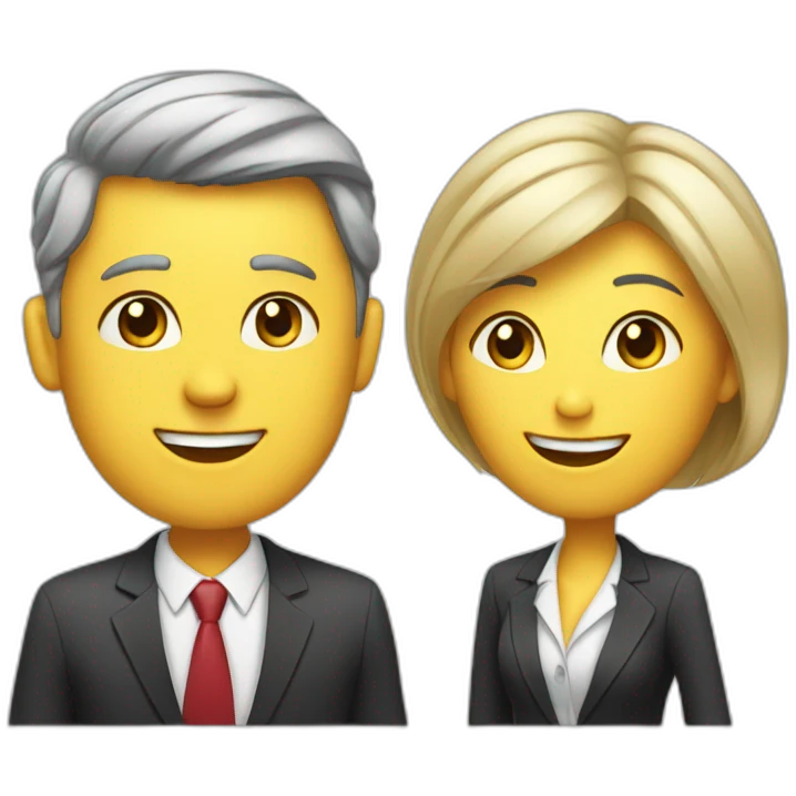 Businessman and Businesswoman talking to each other emoji