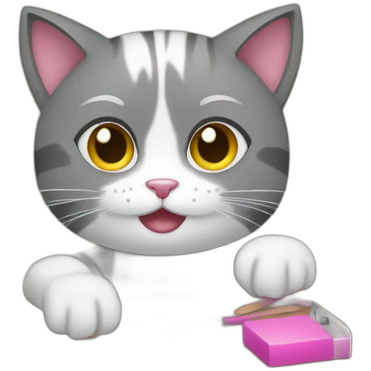 Kitty making nails emoji