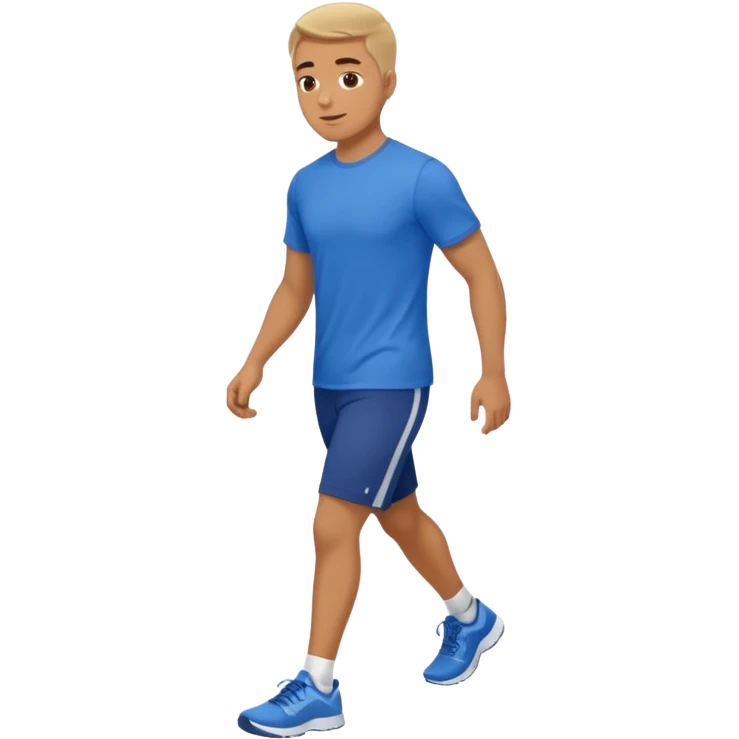man walking with blue t-shirt  emoji