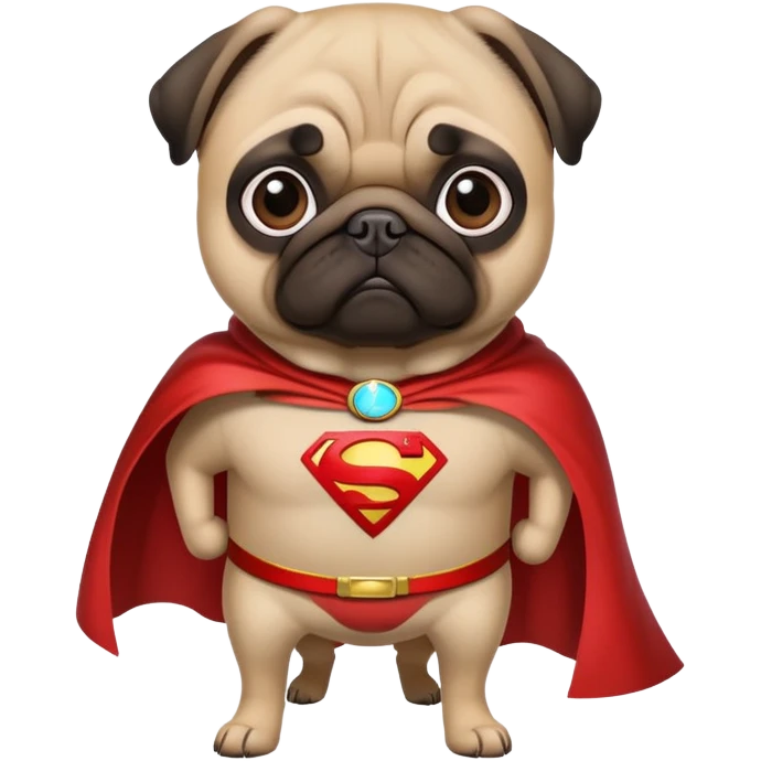 Pug superhero emoji