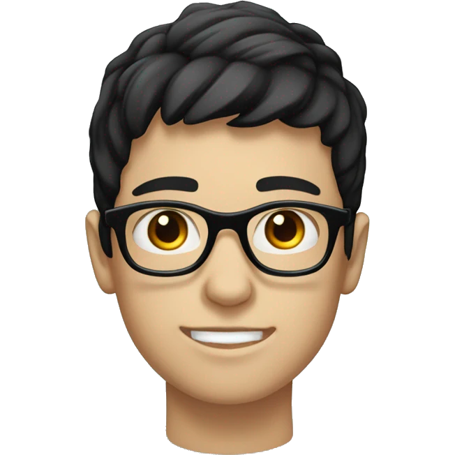 A white-skinned boy with black hair wearing round glasses  emoji
