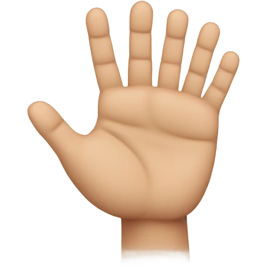 A Hand with 4 1/2 fingers and the thumb  emoji
