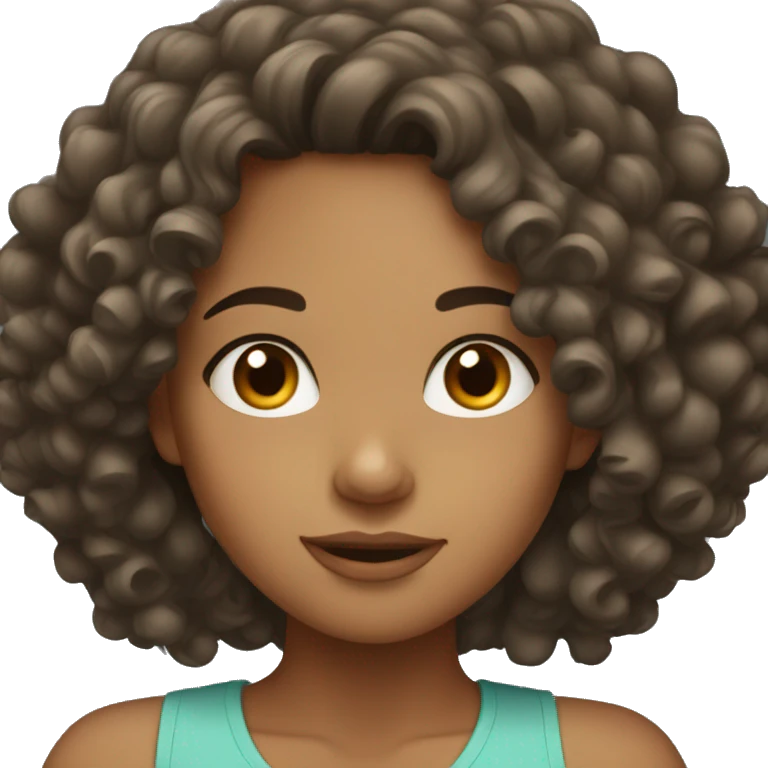 Mixed girl with curly hair emoji