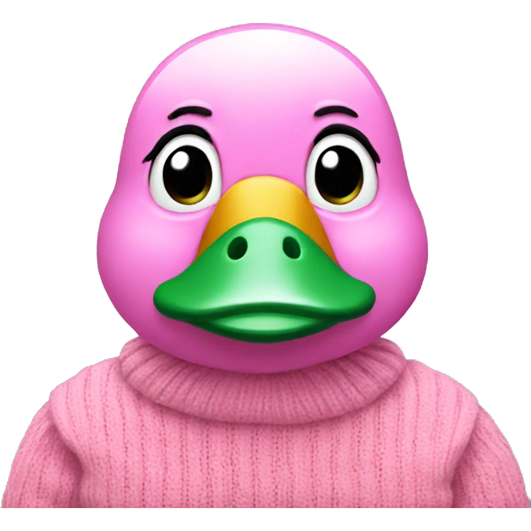 Duck wearing pink sweater emoji