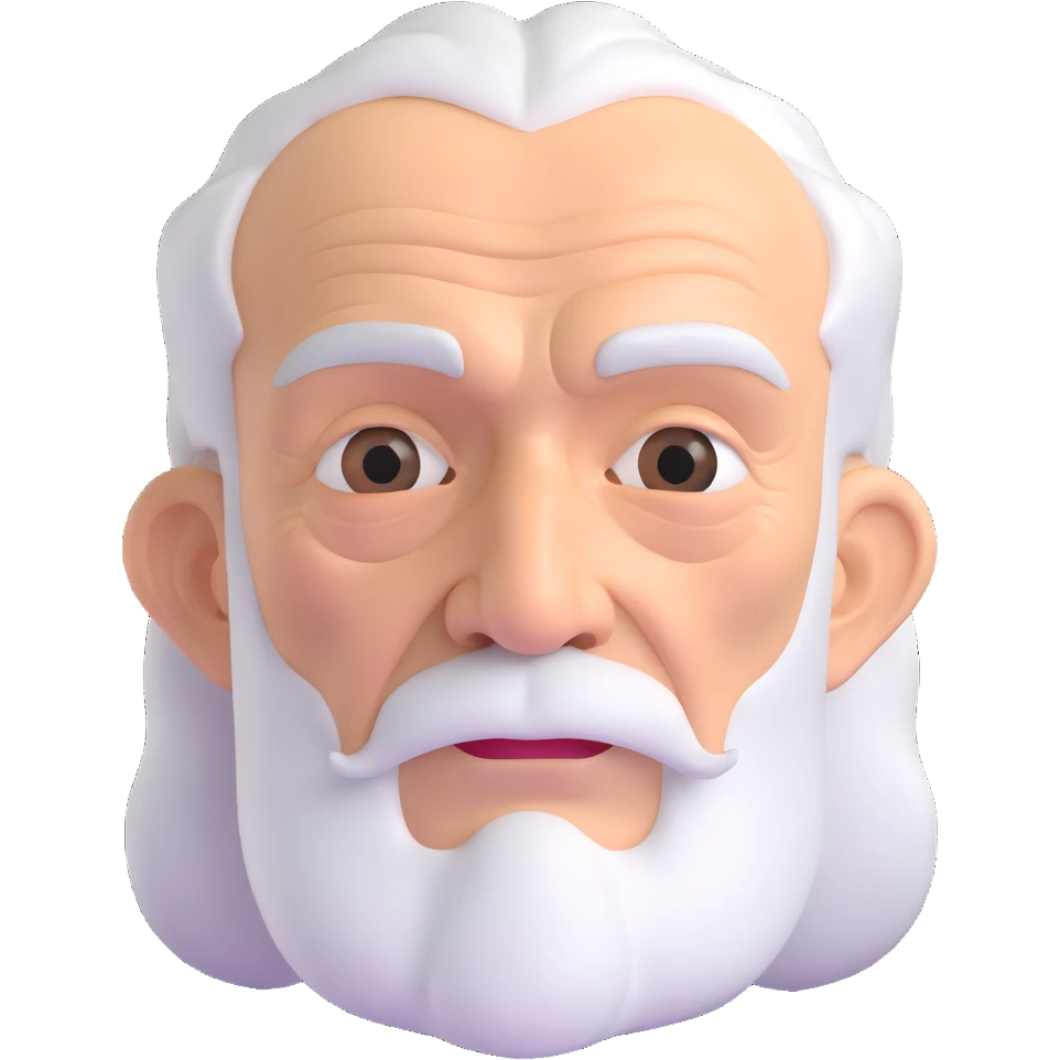 very old man with wrinkles and white hair emoji
