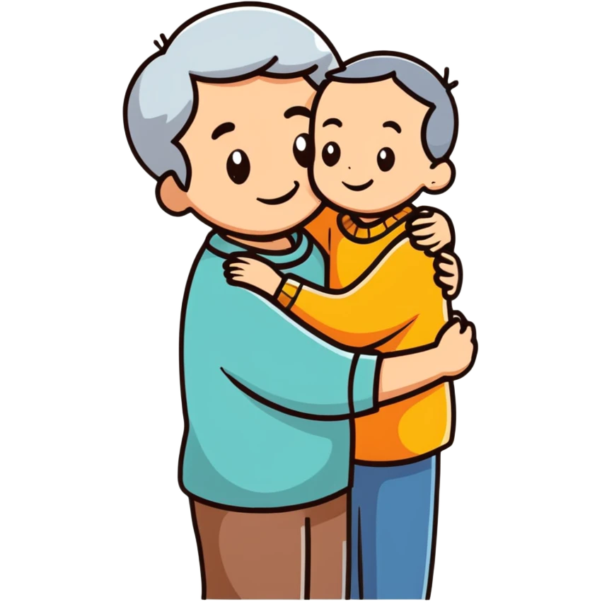 loving grandparent hugging a grandchild emoji