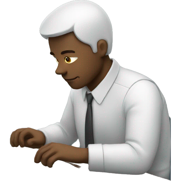 Man working hard on computer emoji