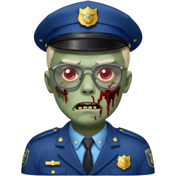 zombie police man with glasses emoji
