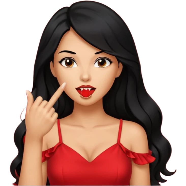 Chica mordiendose el dedo índice sexi emoji