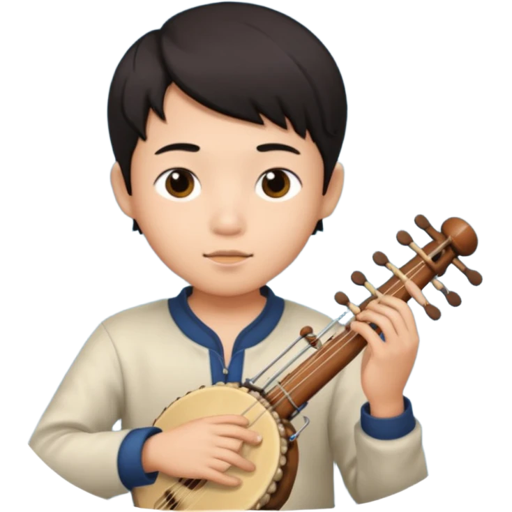 asian boy playing instrument emoji