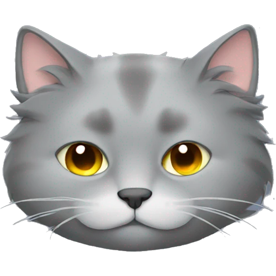 Grey fluffy cat sleeping emoji