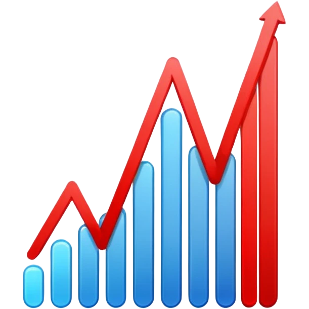 graph with line going down and the line being red emoji