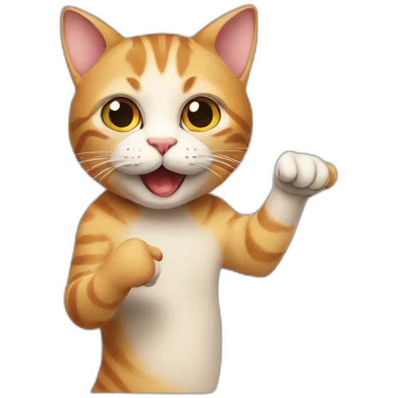 Cat showing finger emoji