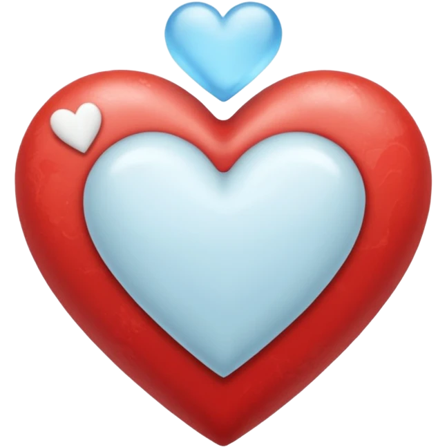 Crea un emoji de corazon que una mitad sea celeste y la otra blanca y en la unión de los colores que este difuminado emoji