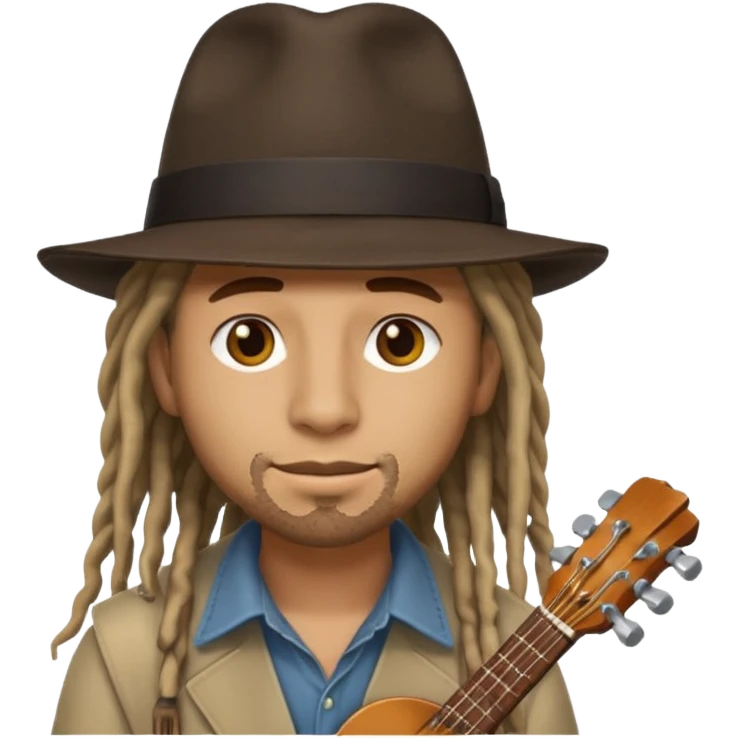 Musician with dreadlocks and fedora emoji