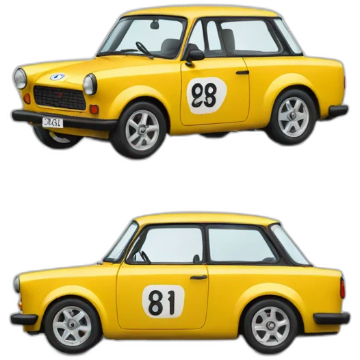 Trabant as a racecar emoji