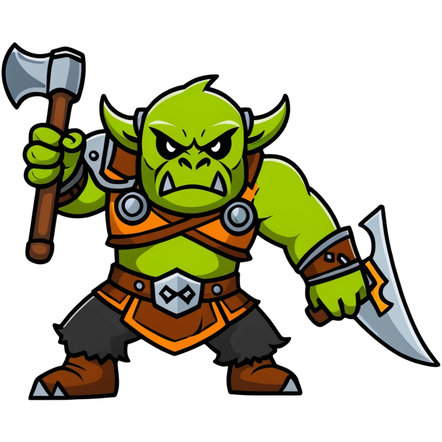 Ork warrior with battle axe emoji