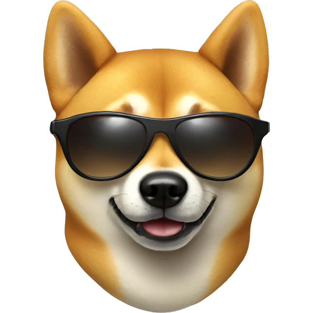 Shiba Inu dog wearing sunglasses emoji