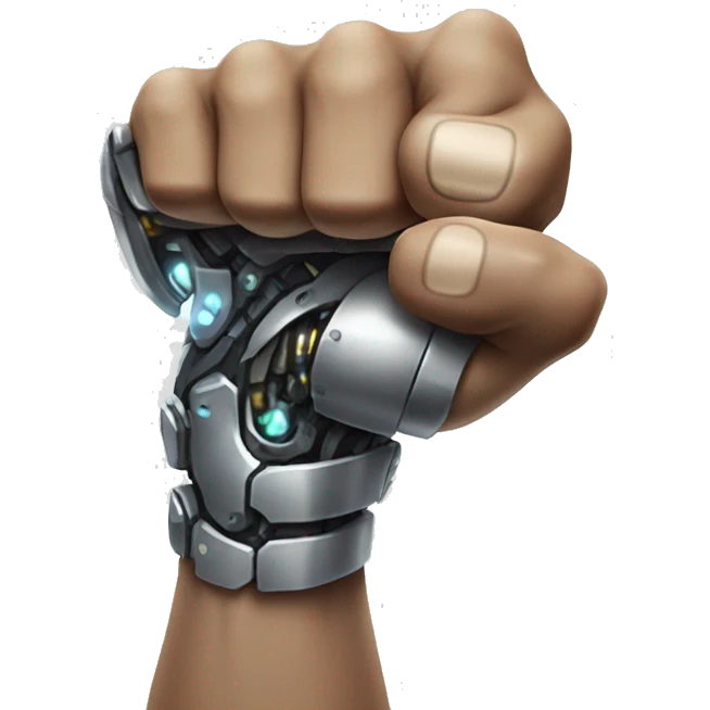 Cyborg arm only flexing bicep and shoulder emoji