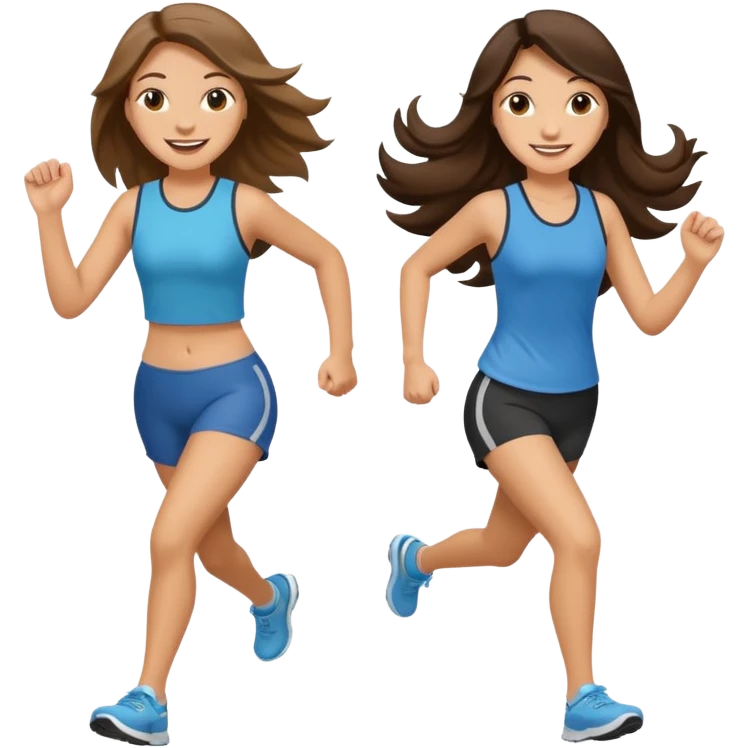 I want 2 women holfing hands running in sdame direction, one is brunette emoji