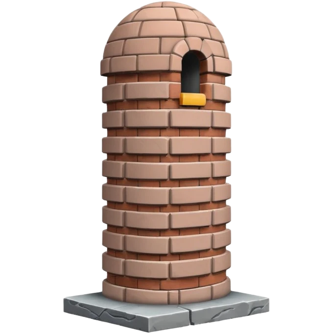 Penis shaped monolith made of layered bricks, with dome shaped top emoji