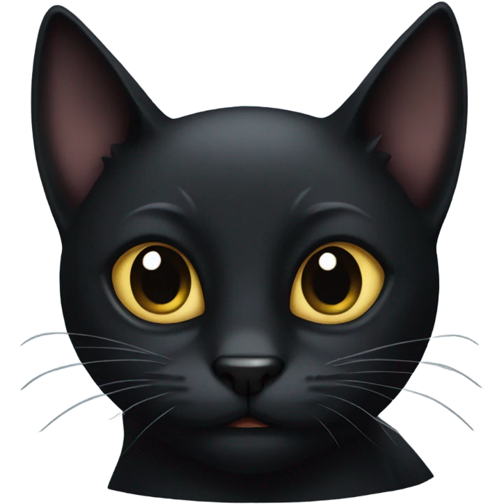 Hissing black cat emoji