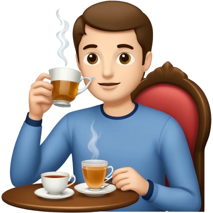 man drinking afternoon tea emoji