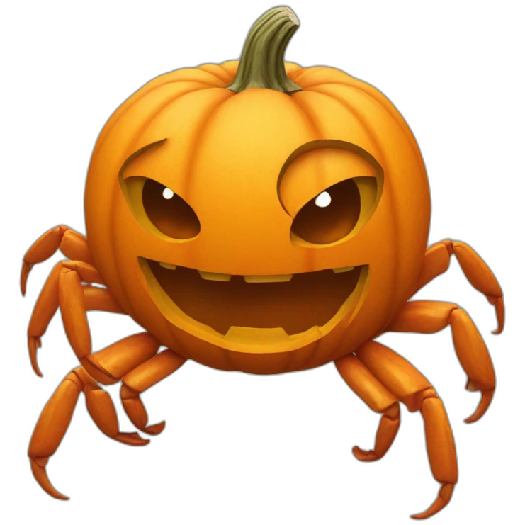 pumpkin with crab carving emoji